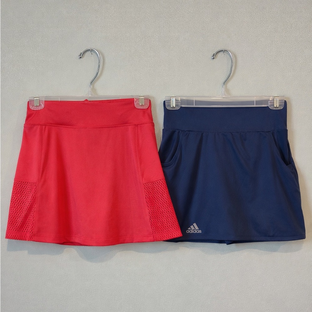 Bundle of Two Tennis Skirts, Girls Size Large, Adidas and Avia, Cute Skirt Set